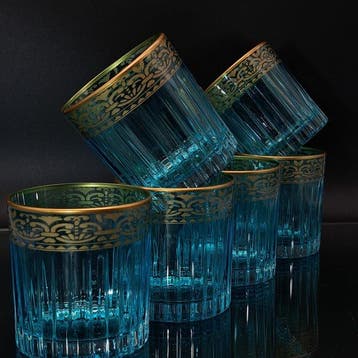 Artemisia - Drinkset (6) - Kristal, gouden zecchino - Whisky