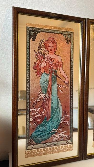 Alphons Mucha (1860-1939) (after) - The four seasons -, Antiek en Kunst, Antiek | Overige Antiek