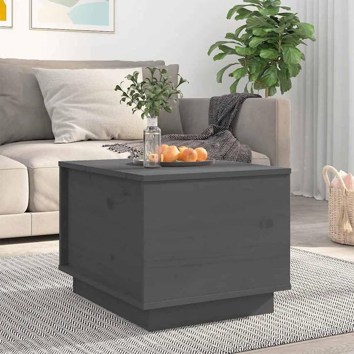 vidaXL Salontafel 40x50x35 cm massief grenenhout grijs, Huis en Inrichting, Tafels | Salontafels, Nieuw, Verzenden