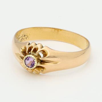 Ring - 18 karaat Geel goud - Amethist