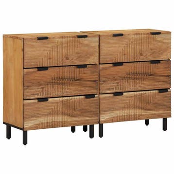 vidaXL Dressoir Set 2 st 120 x 33 x 75 cm Massief Acacia, Verzenden