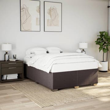 vidaXL Bedframe zonder matras stof donkerbruin 140x190 cm, Verzenden