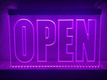 OPEN neon bord lamp LED verlichting reclame lichtbak #8 *ROZ, Verzenden, Nieuw