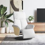vidaXL Fauteuil verstelbaar met voetensteun kunstleer wit, Verzenden