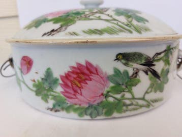 Boîte - Porcelaine - soupière couvercle 19e, Antiquités & Art