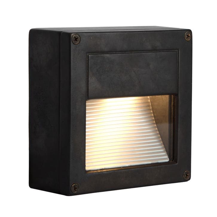 Wandverlichting modern Mira Downlighter Muurlamp Zwart Brons, Tuin en Terras, Buitenverlichting, 50 tot 250 watt, Nieuw, Overige materialen