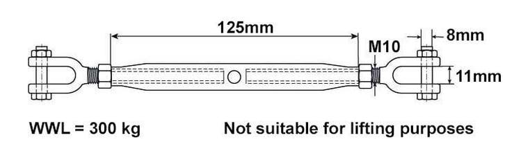 Spanschroef draadspanner M10 Din1478 gaffel gaffel, Tuin en Terras, Overige Tuin en Terras, Verzenden