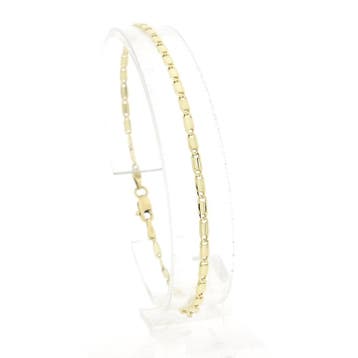 Gouden fantasieschakel armband (Schakelarmband), Ophalen of Verzenden, Gebruikt, Goud, Goud