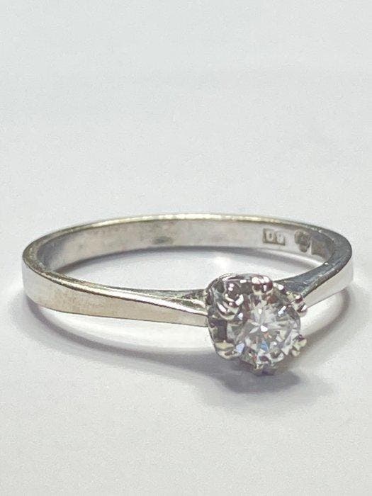 Zonder minimumprijs - Ring - 18 karaat Witgoud Diamant, Handtassen en Accessoires, Ringen
