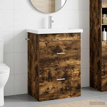 vidaXL Badkamermeubel Set Gerookt eiken 61 x 40 x 84,5 cm, Verzenden, Nieuw