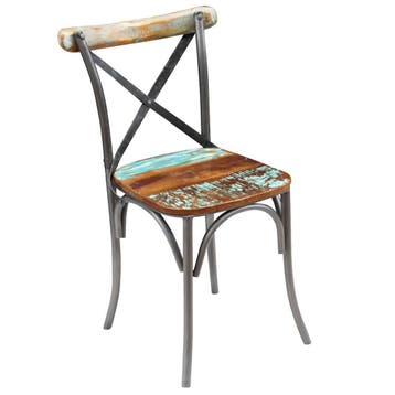 vidaXL Eetkamerstoelen 2 st massief gerecycled hout, Verzenden, Nieuw
