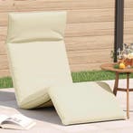 vidaXL Ligstoel inklapbaar 175x54x8,5 cm Oxford stof crème, Tuin en Terras, Verzenden, Nieuw