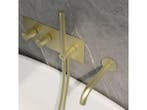 Veiling - Inbouw badkraan geborsteld goud twee-knop bedienin