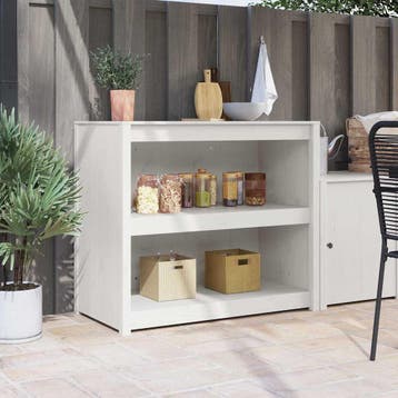 vidaXL Keuken Kast MEPPEL Wit 106 x 55 x 92 cm Massief, Verzenden, Nieuw