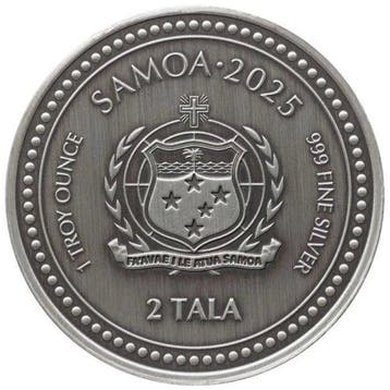 Samoa. 2 Tala 2025 Seahorse Antiqued 1 oz, Postzegels en Munten