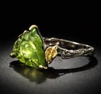 925 zilver - zwart gerhodineerd - turmalijn - Ring