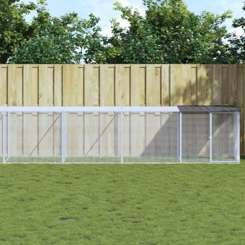 vidaXL Kippenhok met dak 1003x98x90 cm gegalvaniseerd staal, Verzenden