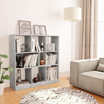 vidaXL Boekenkast 97,5x29,5x100 cm bewerkt hout betongrijs, Huis en Inrichting, Kasten | Boekenkasten, Verzenden, Nieuw