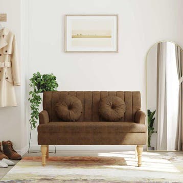 vidaXL Bankje met kussens 113x64,5x75,5 cm kunstsuèdeleer, Verzenden