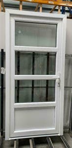 PVC Deur met 3/4 glas voor garage en tuinhuis 5-puntsluiting, Ophalen of Verzenden, Buitendeur