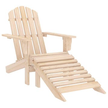 vidaXL Tuinstoel Adirondack met voetenbank massief vurenhout, Verzenden, Nieuw