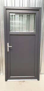 PVC Deur antraciet 98 x 200 vol paneel, 1/2 en 1/3 glas, 80 tot 100 cm, Nieuw, Ophalen of Verzenden, Buitendeur