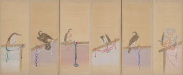 Kamerscherm - Papier, Zijde - Japan - late Edo-periode –
