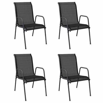 4 chaises jardin acier noir - Jusqua epuisement -34%, Tuin en Terras, Verzenden, Nieuw