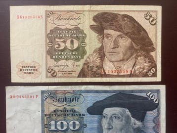 Duitsland. - 2 x 100 and 1 x 50 Deutsche Mark 1970, 1977,