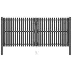 vidaXL Tuinpoort staal 400x150 cm antraciet, Tuin en Terras, Verzenden, Nieuw