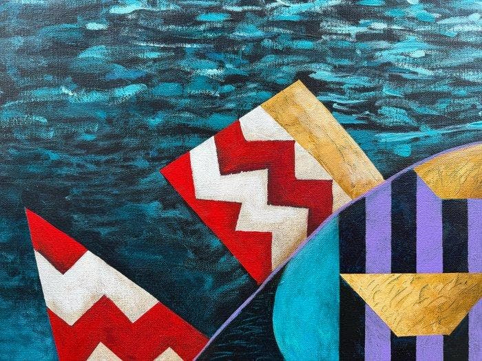 Piotr Wrona - Ryba 2, Antiquités & Art, Art | Peinture | Moderne