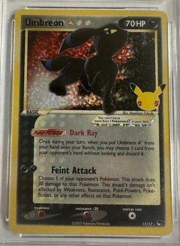 Pokémon - 1 Graded card - Umbreon 17/17 Gold Star Promo, Nieuw