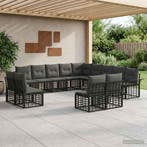 vidaXL Buiten bank set 13 pcs Zwart en Donker Grijs, Verzenden