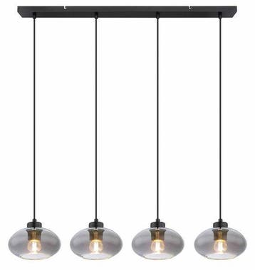 2dekans | Globo - hanglamp - Shaun - zwart - glas smoke glas, Huis en Inrichting, Ophalen of Verzenden, Nieuw