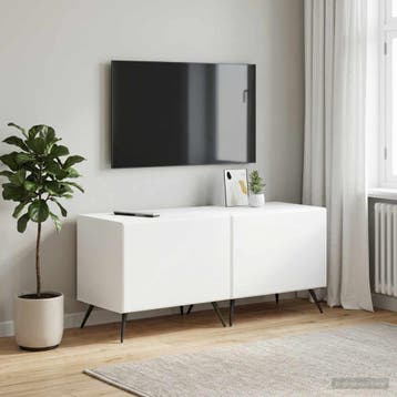 vidaXL Tv-meubel Wit Bewerkt hout, Verzenden, Nieuw