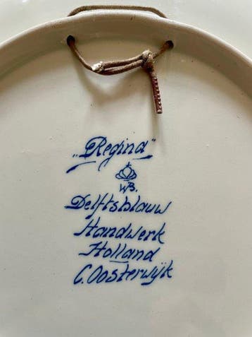 Gouda plateel, Delfts Blauw - Regina - Assiette murale (3) -