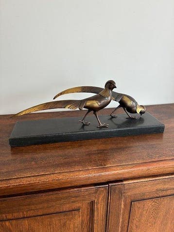 Lorino - Sculpture, Bronze aux faisans dorés Lorino - 22