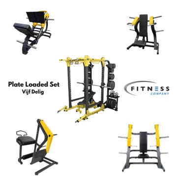 Plate Loaded Set - Vijf Delig - Geel, Sport en Fitness, Ophalen of Verzenden, Nieuw