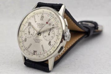 Chronographe Suisse - Cauny Prima - Red FLAG - Cal. Landeron, Handtassen en Accessoires, Nieuw
