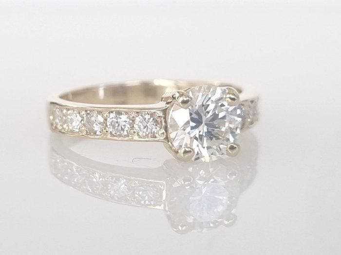 Bague de fiançailles - 14 carats Or jaune - 1.58ct. tw., Handtassen en Accessoires, Antieke sieraden