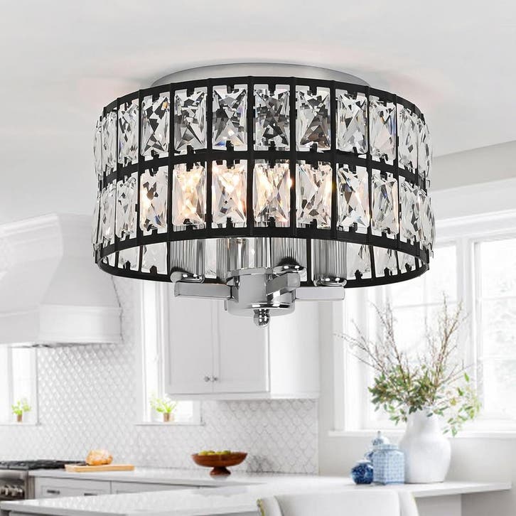 Moderne Kristallen Lamp 4x E14 | Retour deal | Nu 42% kor..., Maison & Meubles, Lampes | Plafonniers, Envoi