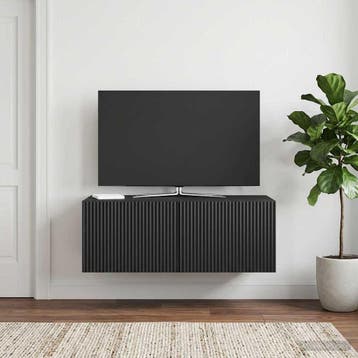 vidaXL Wandmontage TV-kast Zwart 78,5 x 41 x 30 cm Bewerkt, Verzenden, Nieuw