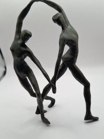 Beeldje - Salsa dansers abstract bronzen sculpture - Brons