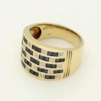 Ring - 18 karaat Geel goud Saffier - Diamant, Nieuw