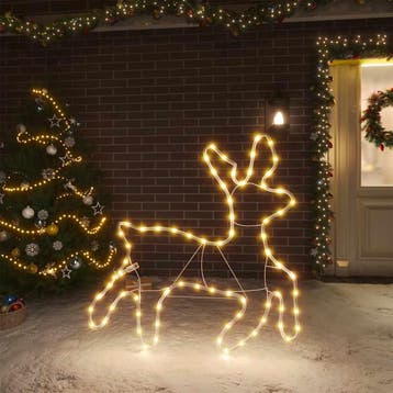 vidaXL Kerstfiguur rendier met 72 warmwitte LEDs 57x55x4,5, Verzenden, Nieuw