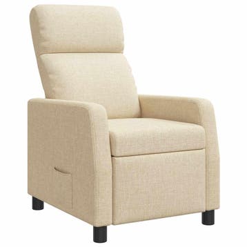 vidaXL Recliner Crèmekleurig Stof, Huis en Inrichting, Verzenden, Nieuw