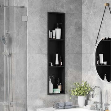 vidaXL Douche Niche Zwart 90 x 20 x 9,5 cm Roestvrij staal, Bricolage & Construction, Verzenden