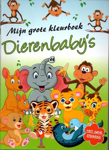 Dierenbabys Mijn grote kleurboek met kleurpotloden en, Verzenden, Gelezen, En