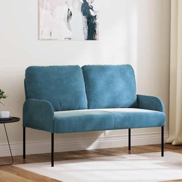 vidaXL bank / zetelen met kussen 110cm Blauw Multiplex, Verzenden, Nieuw