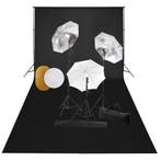vidaXL Fotostudioset met lampen, paraplus, achtergrond en, Audio, Tv en Foto, Fotografie | Fotostudio en Toebehoren, Verzenden